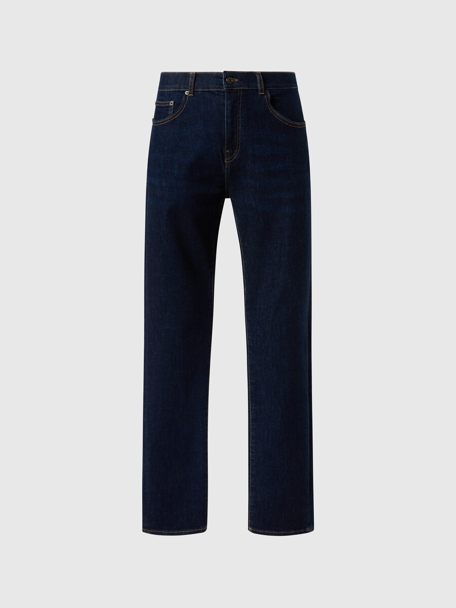 calça jeans listrada de denim reciclado