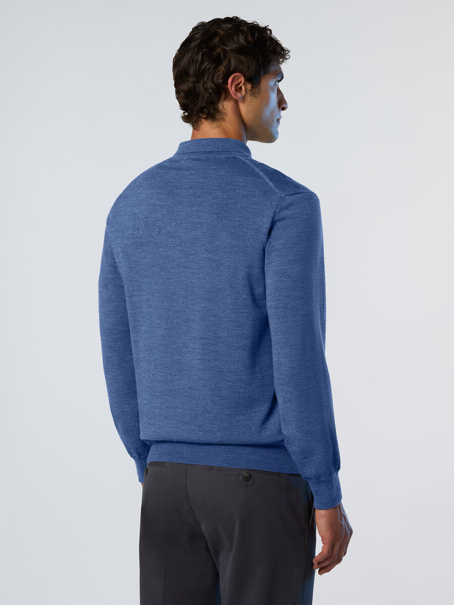 suéter polo de lã merino