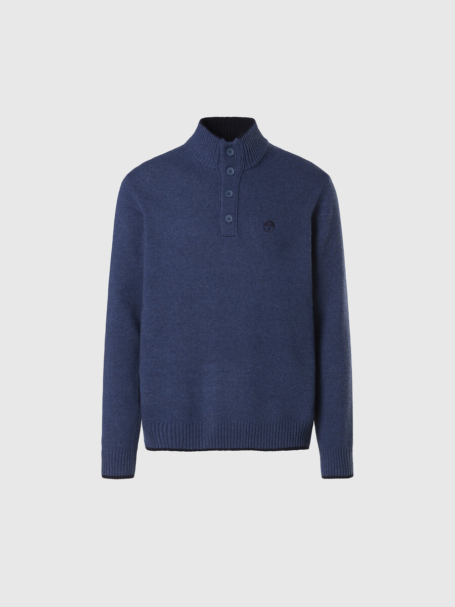 suéter de cashmere com fechamento frontal por botões