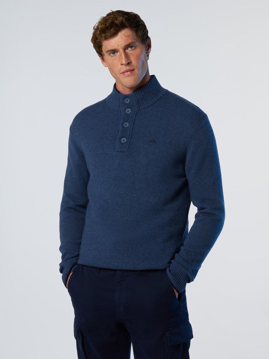 suéter de cashmere com fechamento frontal por botões