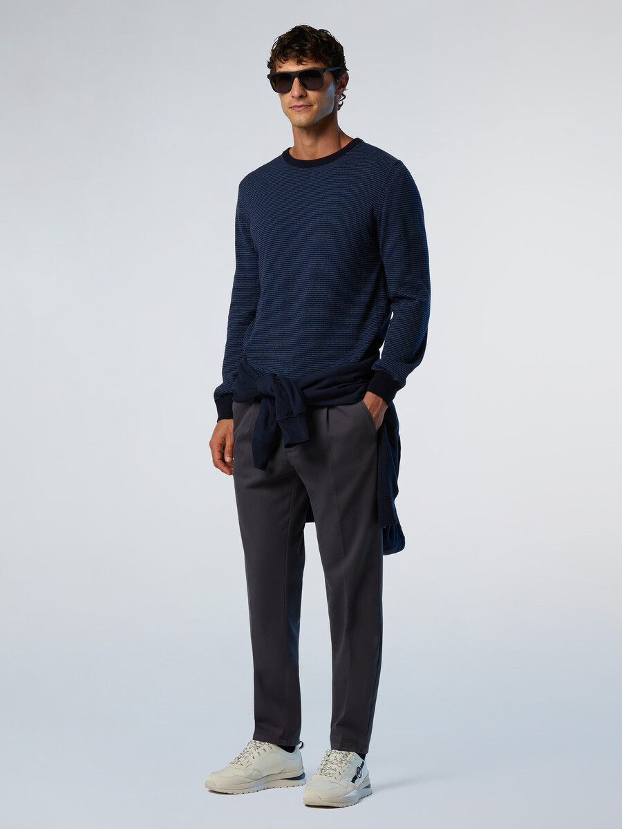 suéter listrado em mistura de cashmere