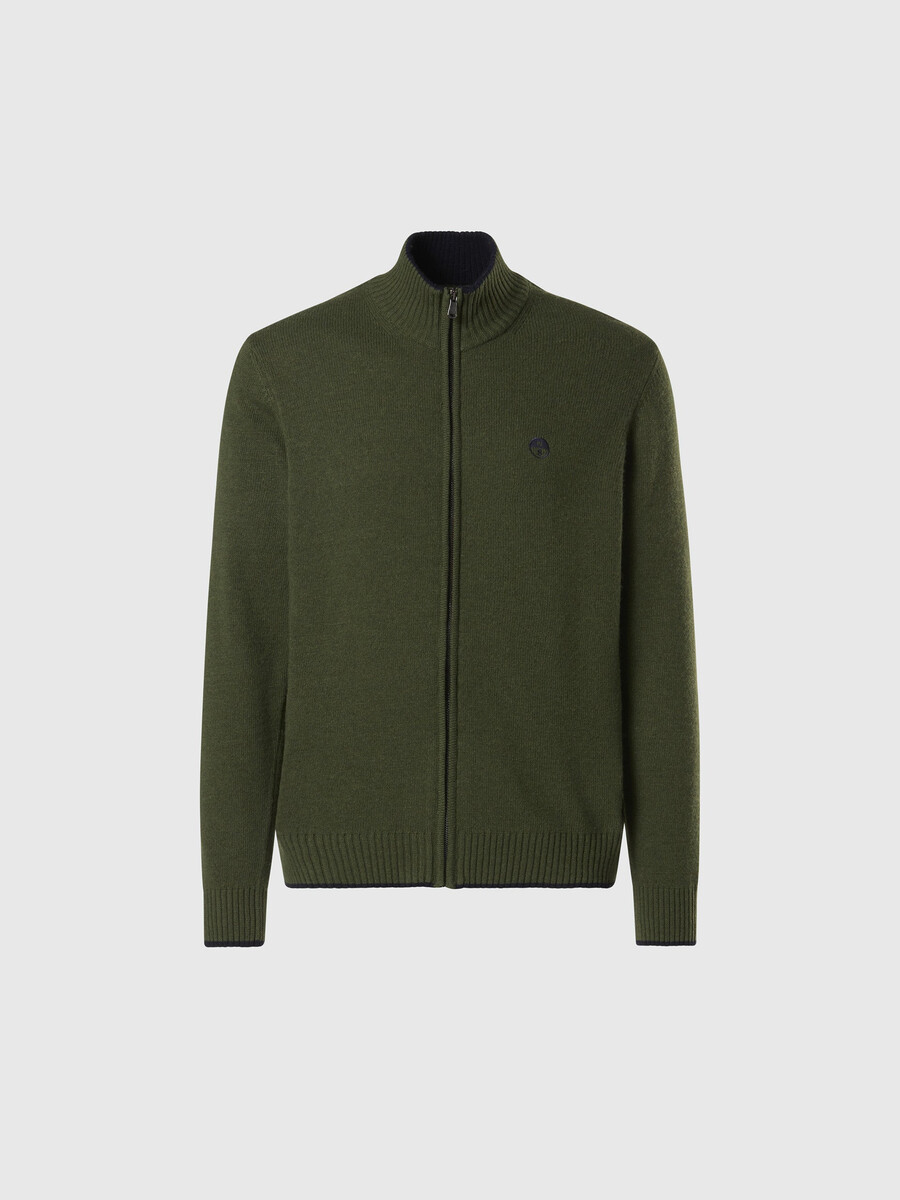 suéter de cashmere com fecho de correr