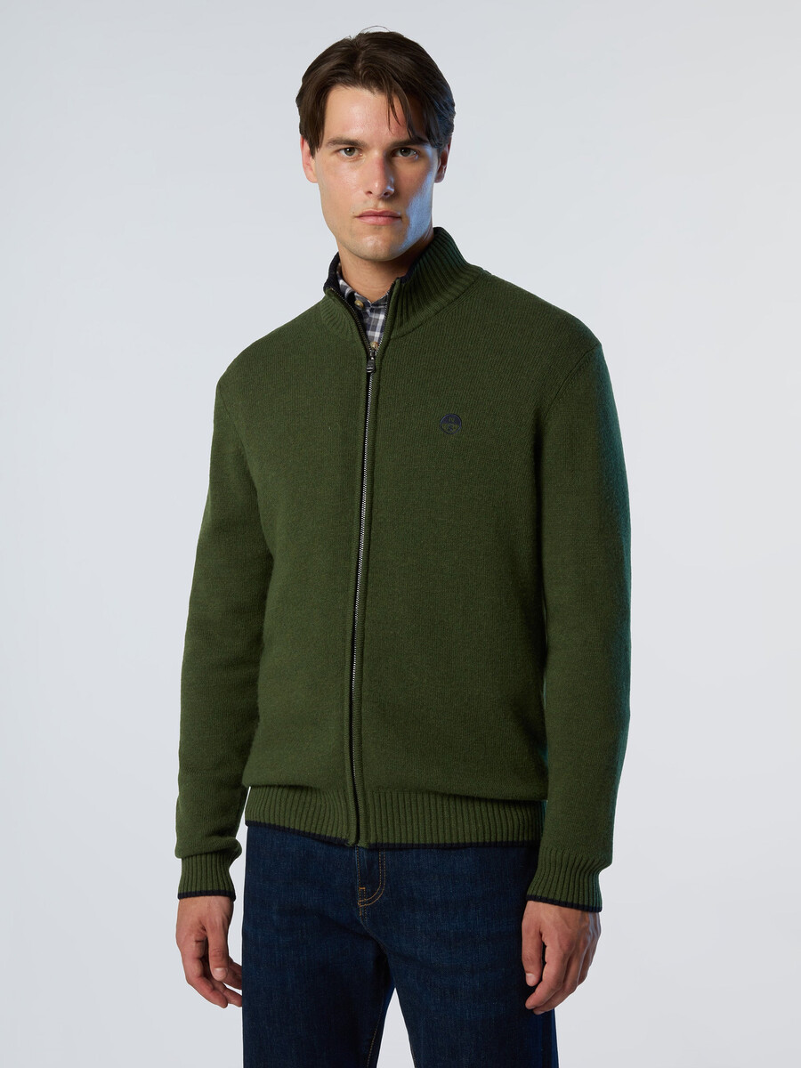 suéter de cashmere com fecho de correr