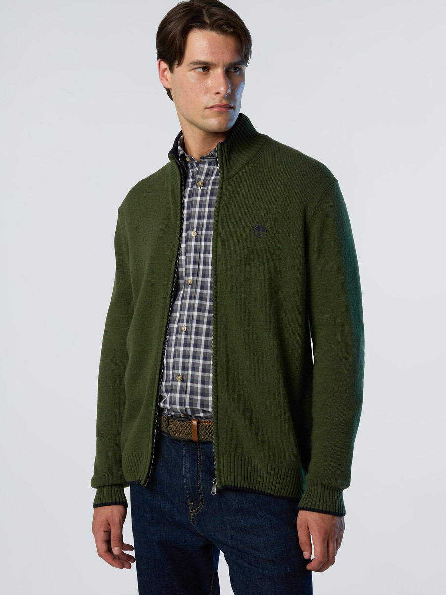 suéter de cashmere com fecho de correr
