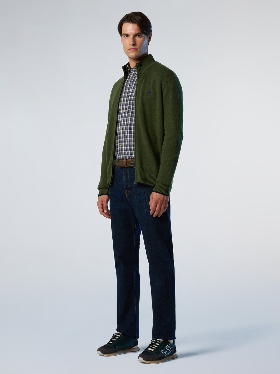 suéter de cashmere com fecho de correr