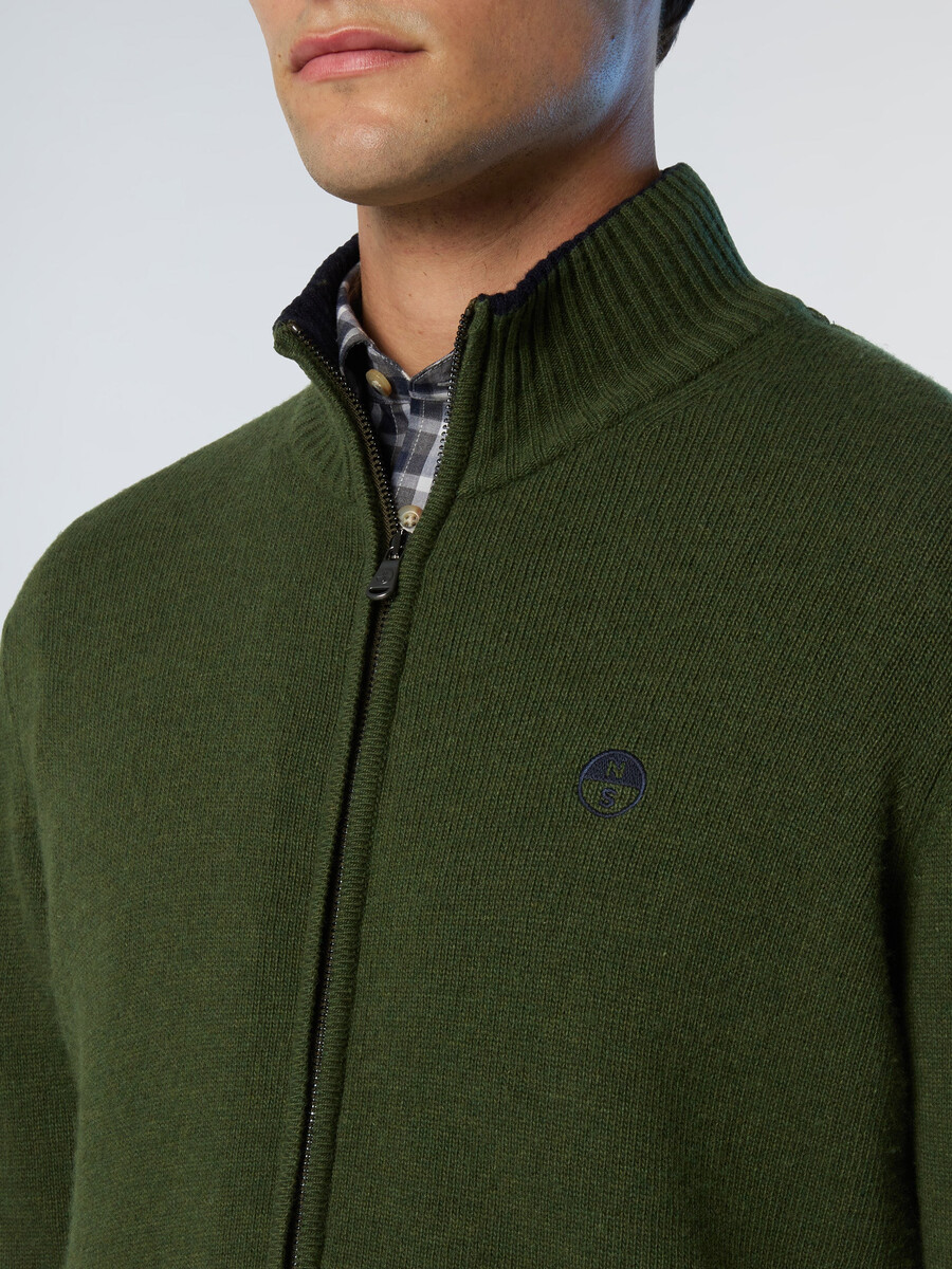suéter de cashmere com fecho de correr