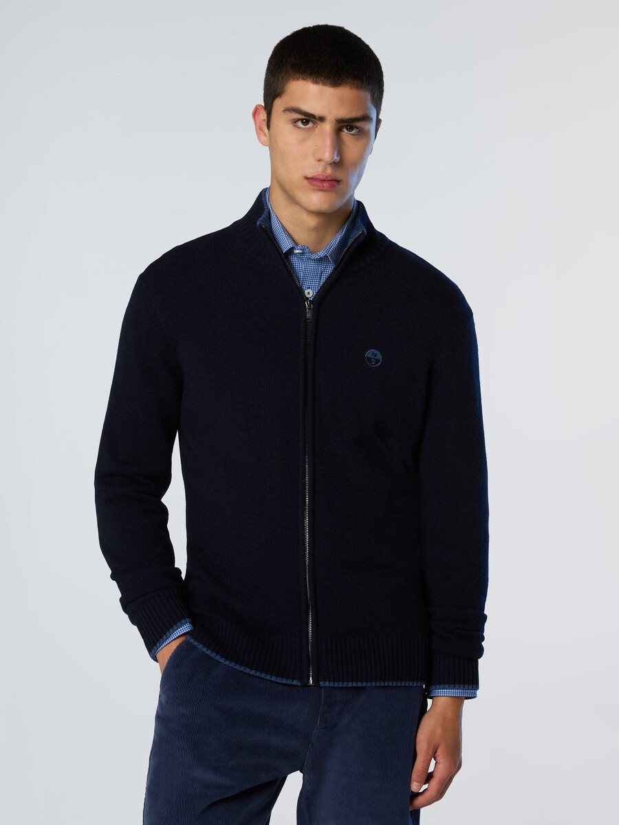suéter de cashmere com fecho de correr