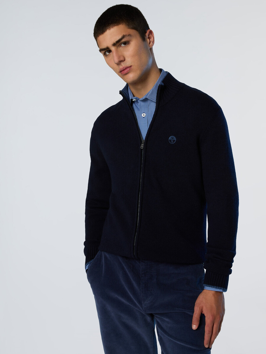 suéter de cashmere com fecho de correr