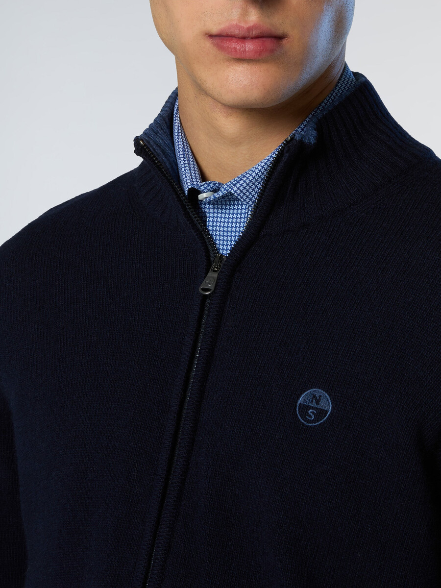 suéter de cashmere com fecho de correr
