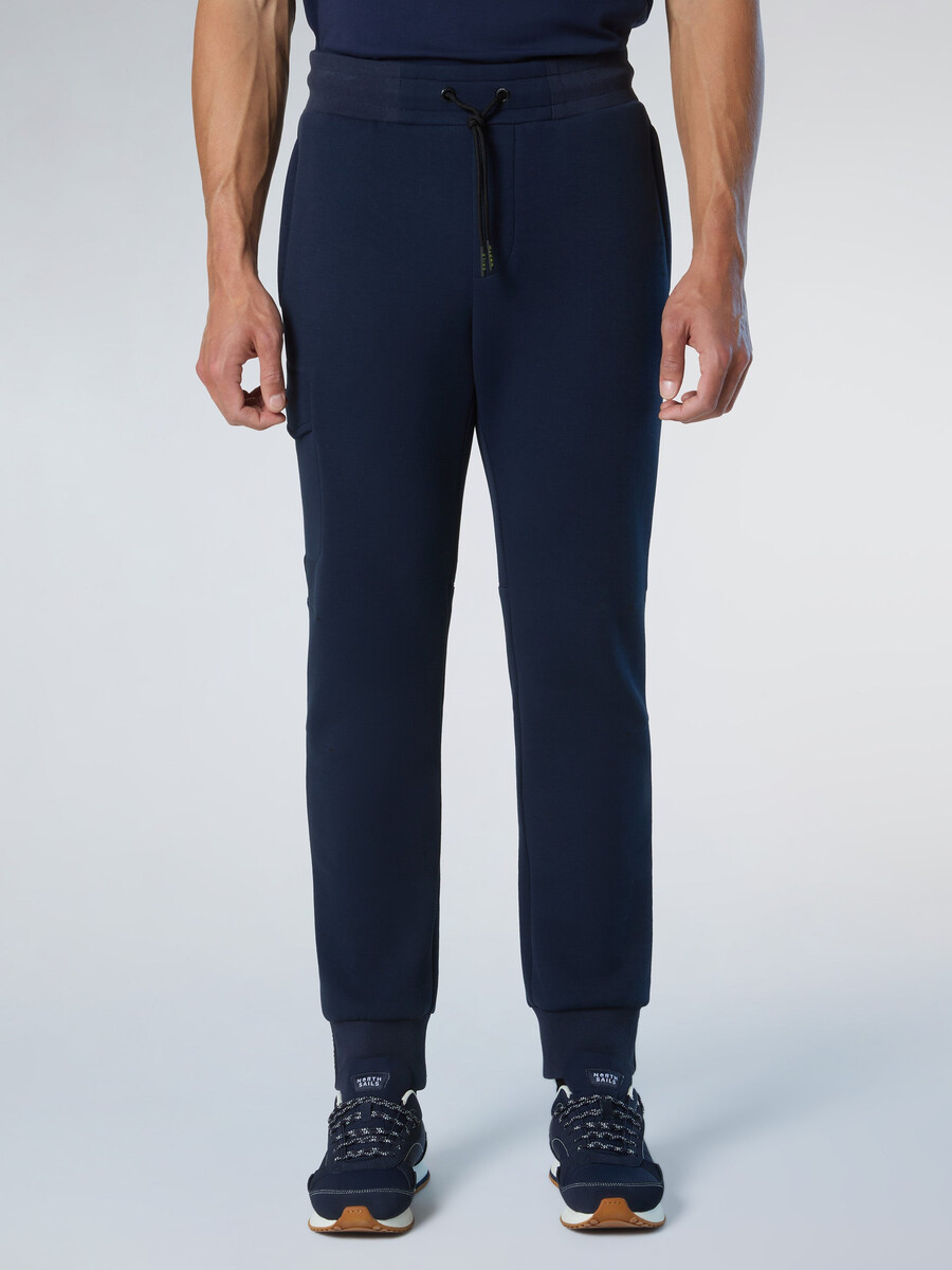 calça cargo de moletom piqué estilo scuba
