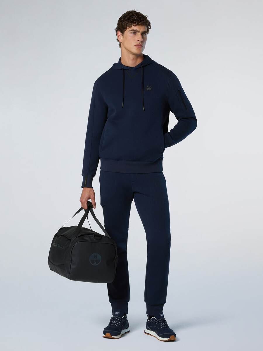 calça cargo de moletom piqué estilo scuba
