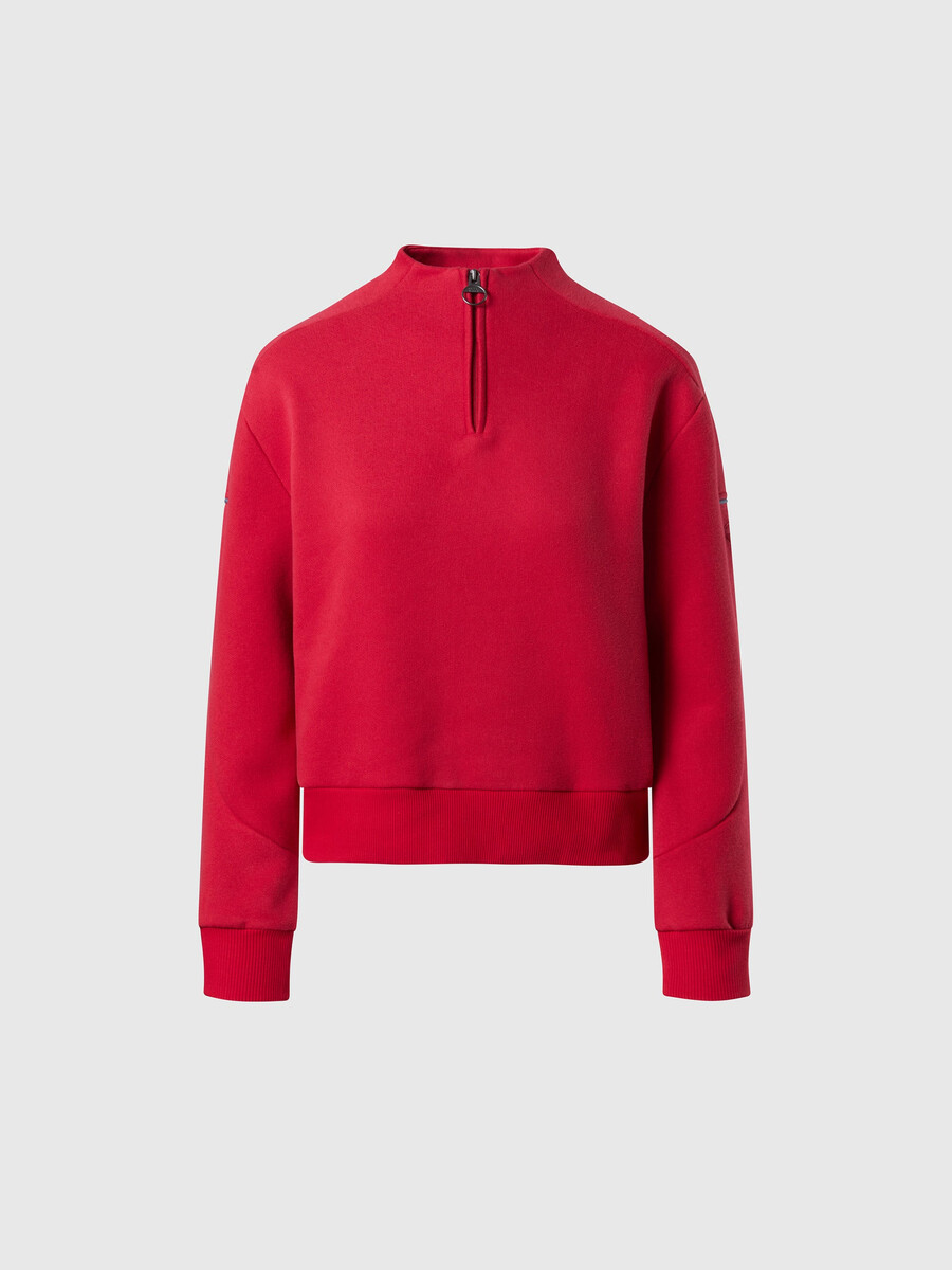 moletom de inverno com zíper até a metade
